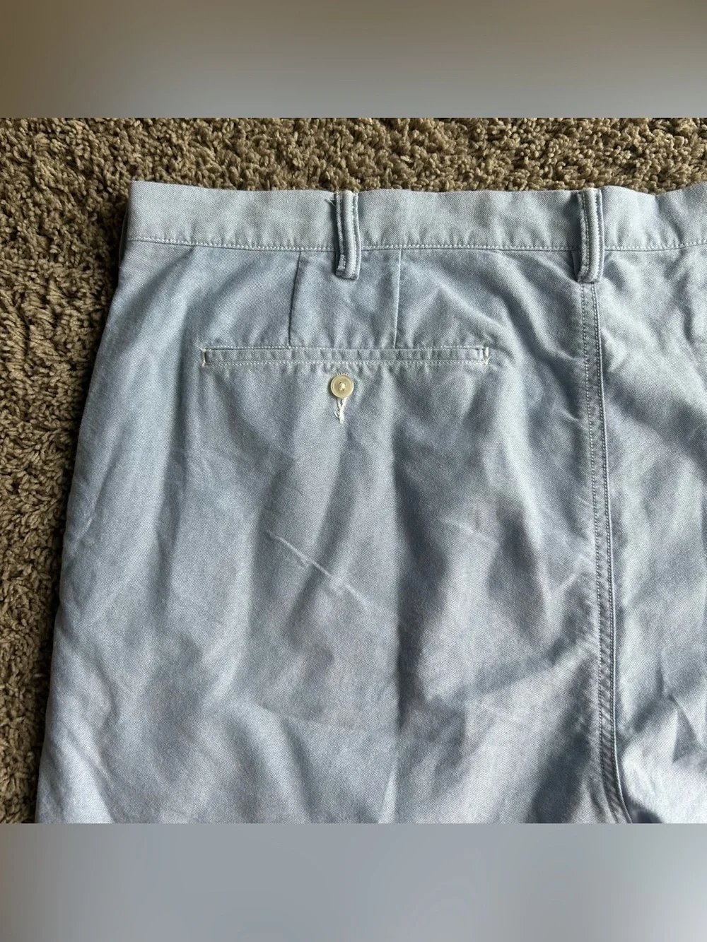 Polo Ralph Lauren Shorts Mens 42x9 Chambray Oxford Light Blue Classic Fit Chino